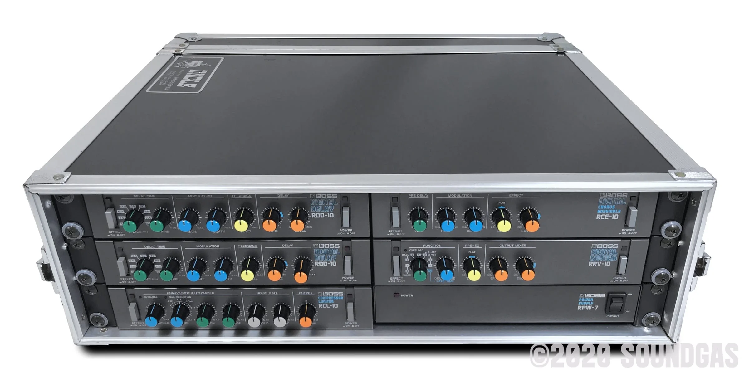 Boss Micro Rack Effects - Delay/ Delay/ Compressor/ Chorus / Reverb - Cased Set - Image 7
