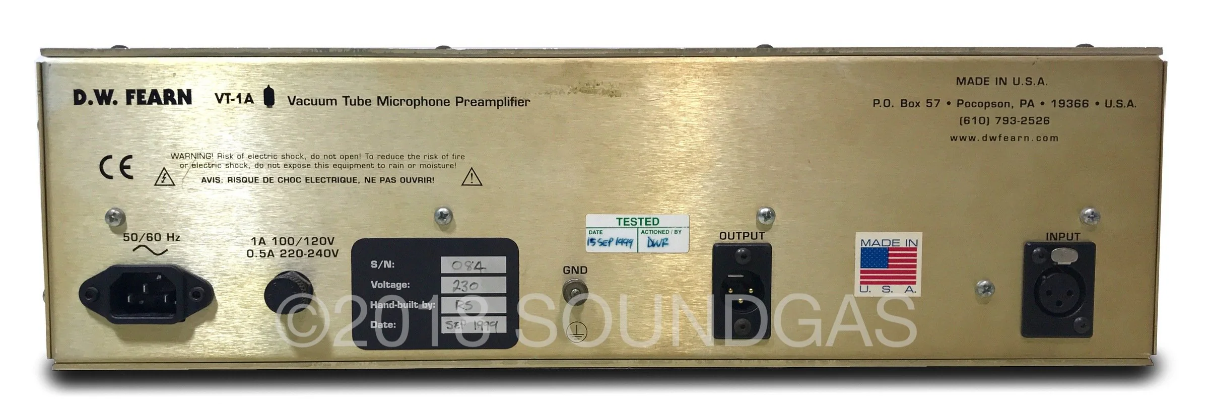 D.W. Fearn VT-1 Vacuum Tube Microphone Preamplifier - Image 4
