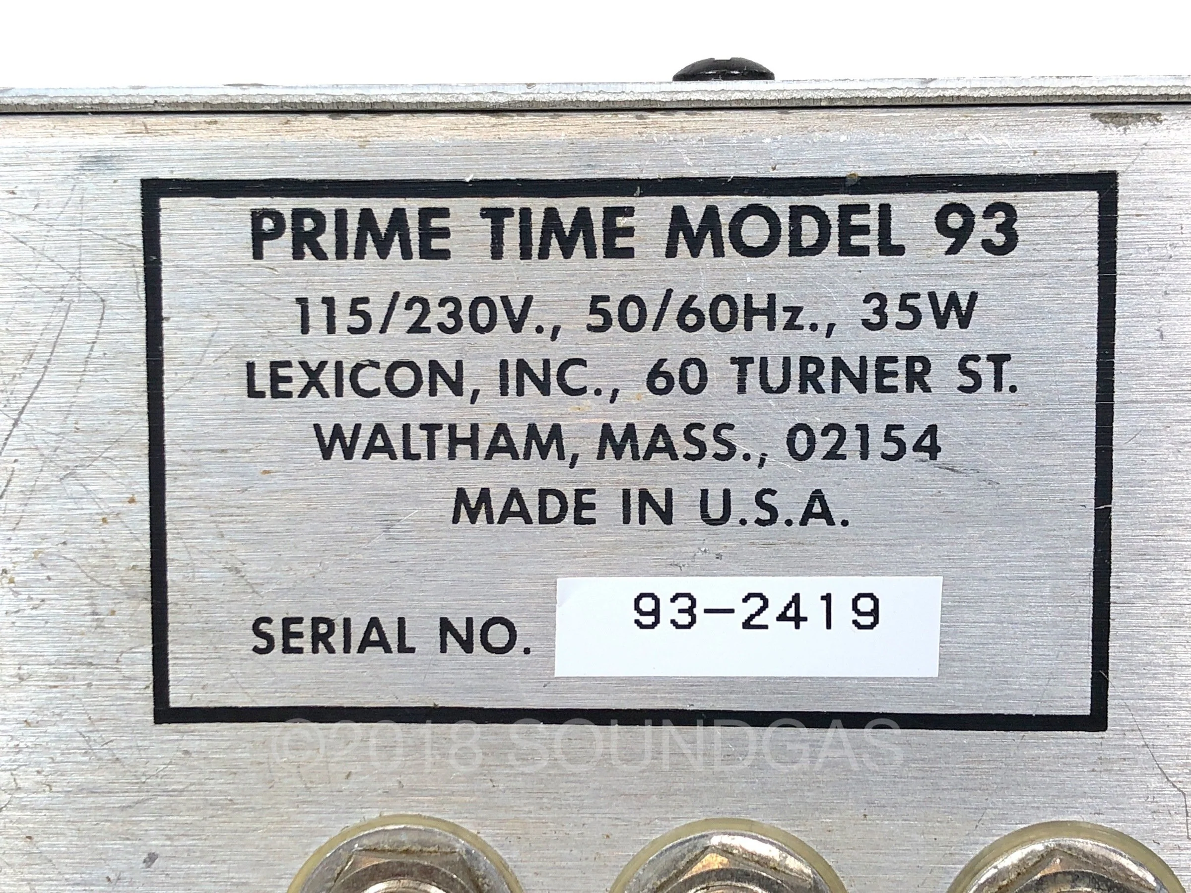Lexicon Prime Time Model 93 Digital Delay - Image 3