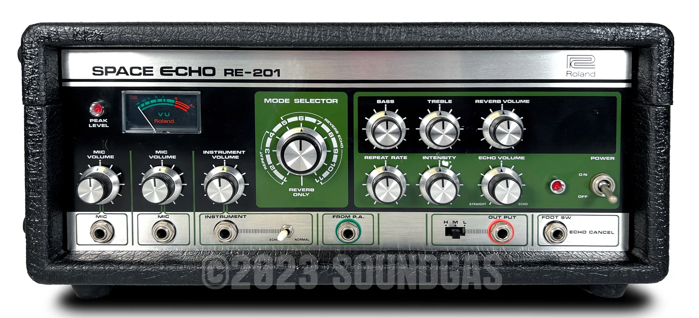 Roland RE-201 Space Echo, Early Preamp Mod, Zero Head Gain - Image 2