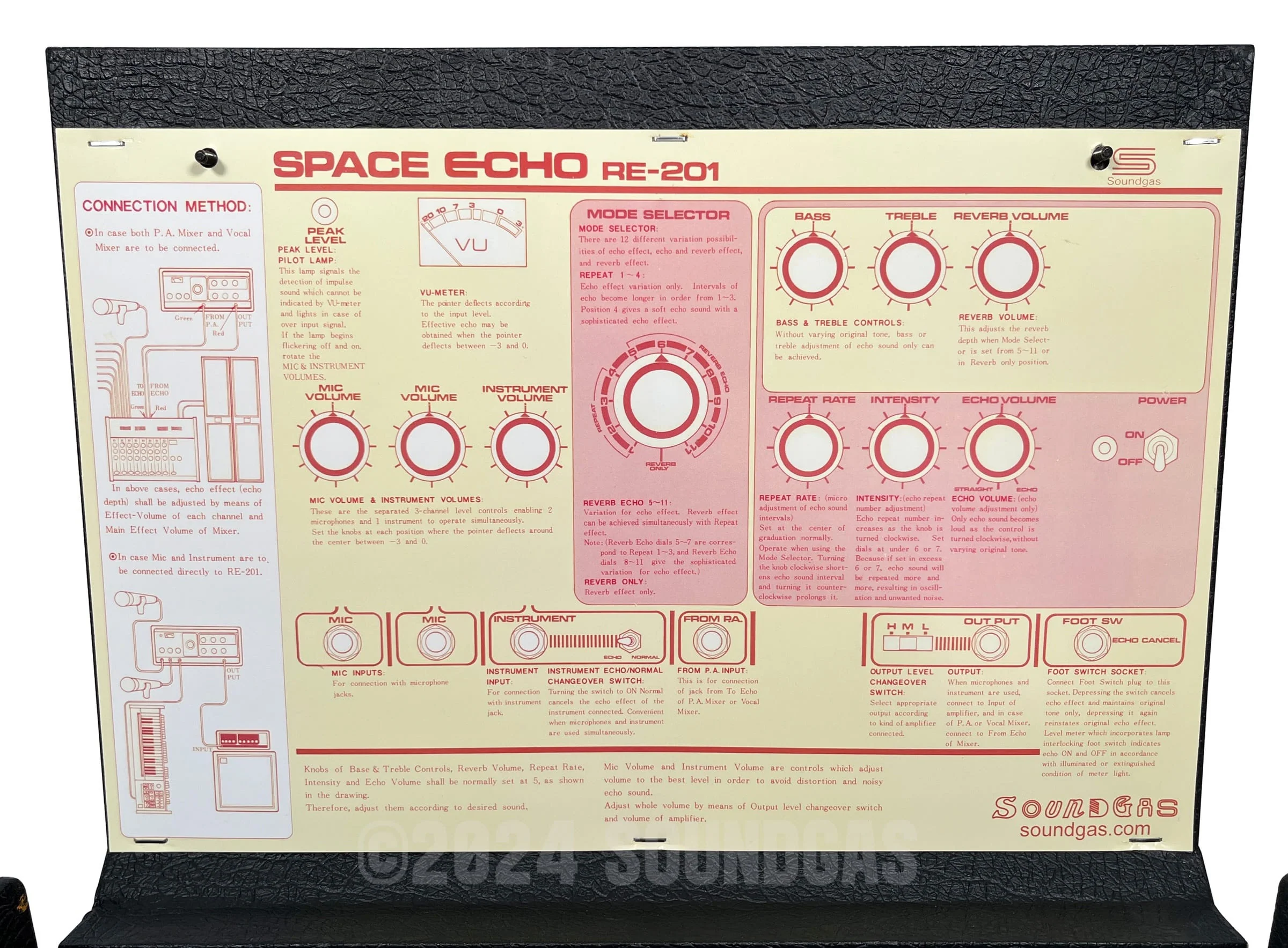 Roland RE-201 Space Echo - Early Preamp Mod, Zero Head Gain - Image 4