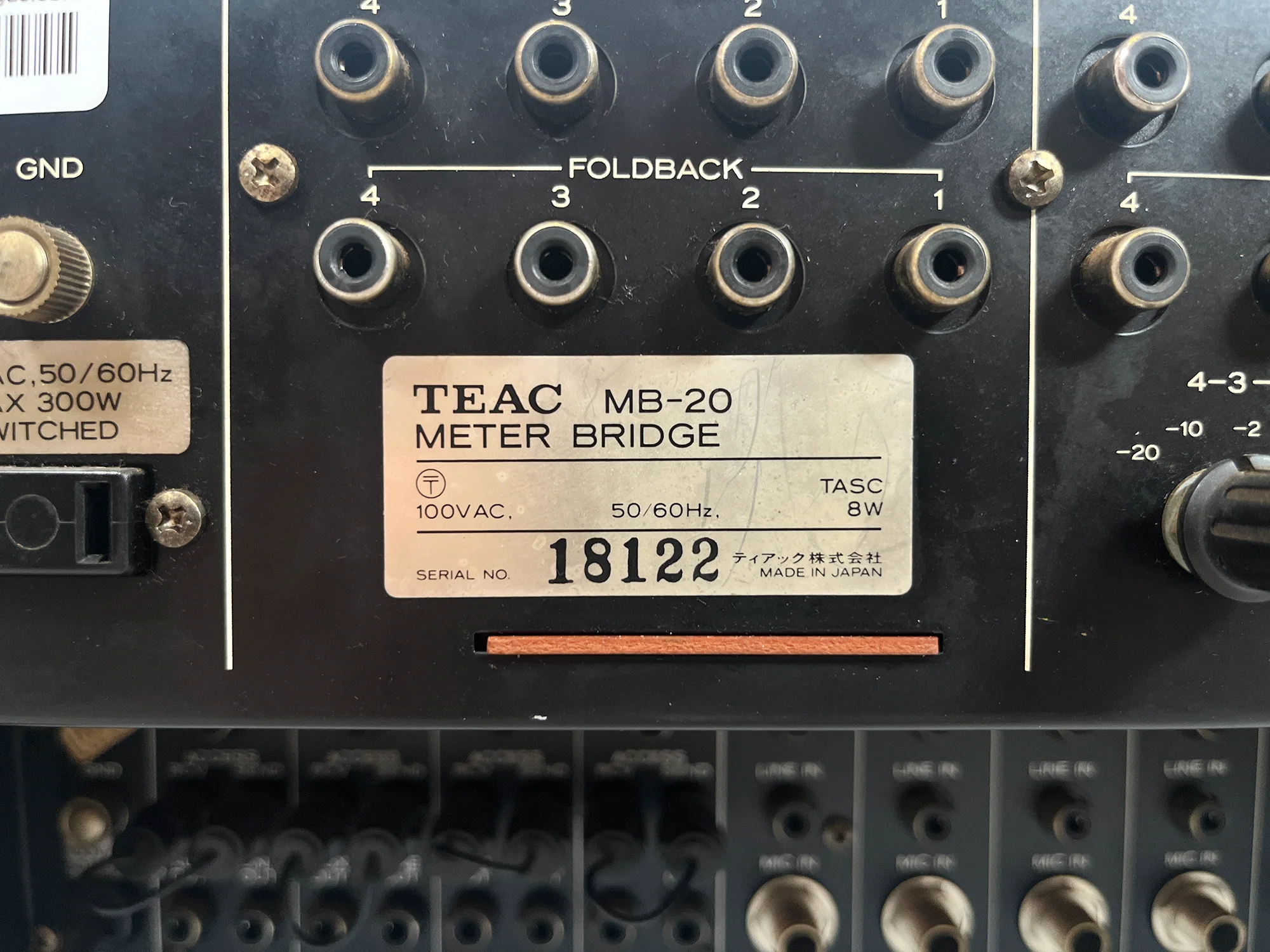 Teac Model-2A & MB20 Mixer & Meterbridge - Image 6
